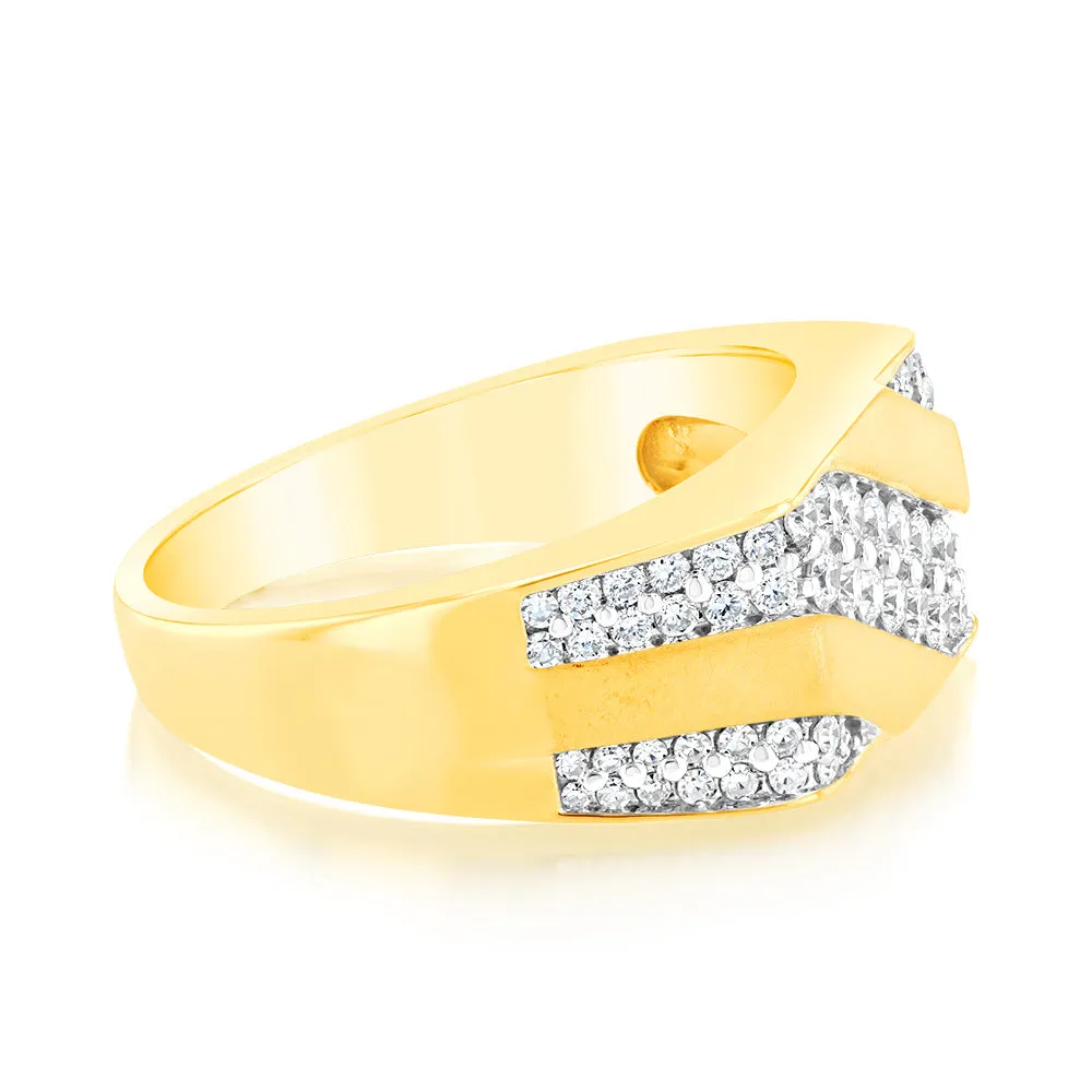 1 Carat Luminesce Lab Grown Diamond Gents Ring in 9ct Yellow Gold Shiels