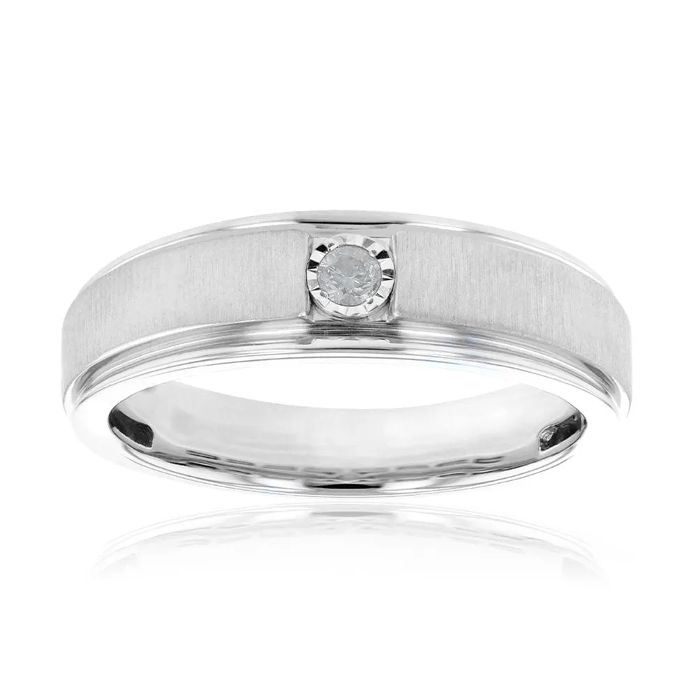 1 Diamond Gents Ring in Sterling Silver Shiels