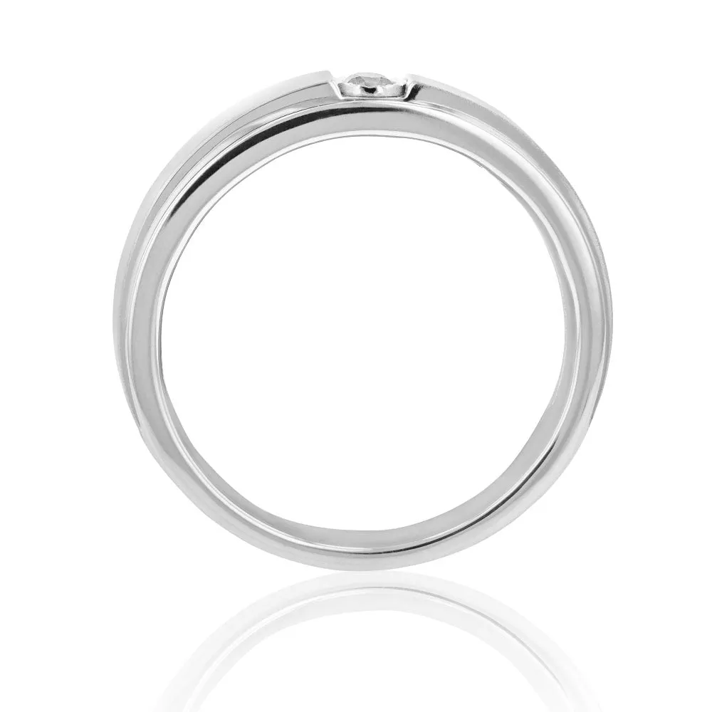 1 Diamond Gents Ring in Sterling Silver Shiels