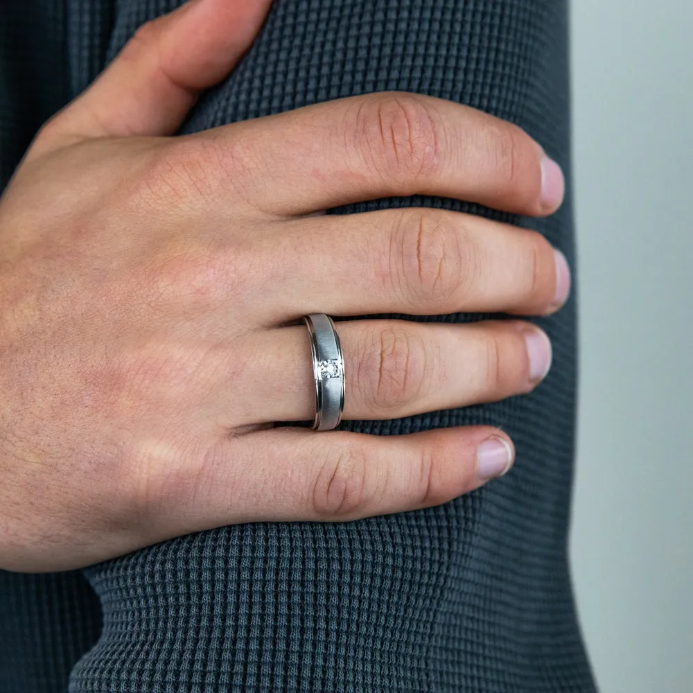 1 Diamond Gents Ring in Sterling Silver Shiels