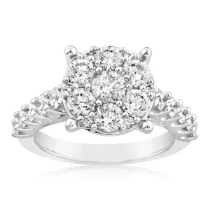 10ct White Gold Luminesce Lab Grown 2.3 Carat Diamond Ring Shiels