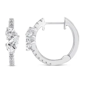 10ct White Gold Luminesce Lab Grown Hoop 0.30 Carats Diamond Hoop Earrings Shiels