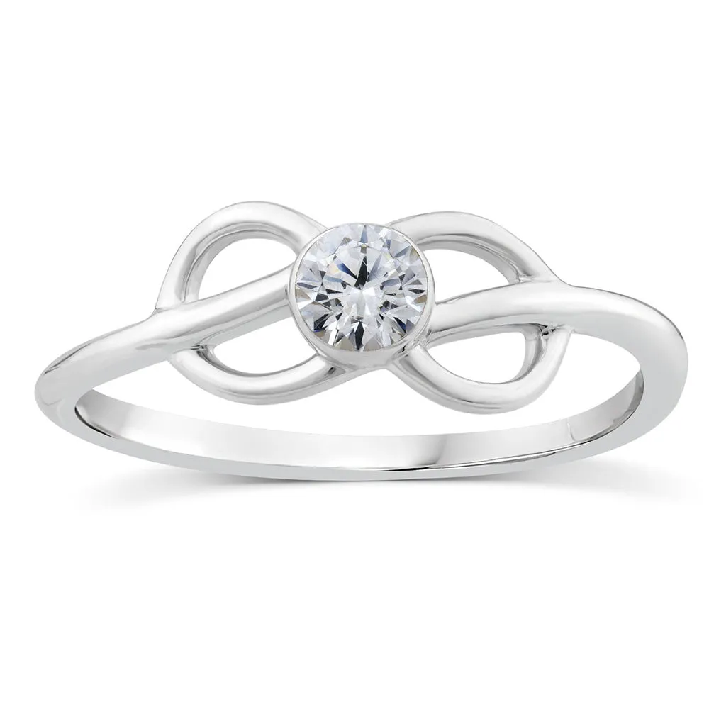 10ct White Gold Luminesce Lab Grown Infinity 0.23 Carat Diamond Ring  Size N Shiels