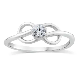 10ct White Gold Luminesce Lab Grown Infinity 0.23 Carat Diamond Ring  Size N Shiels