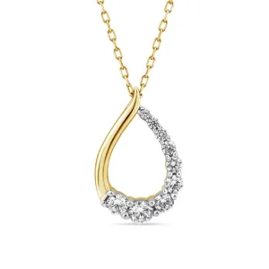 10ct White Gold Luminesce Lab Grown Teardrop Diamond Pendant Shiels