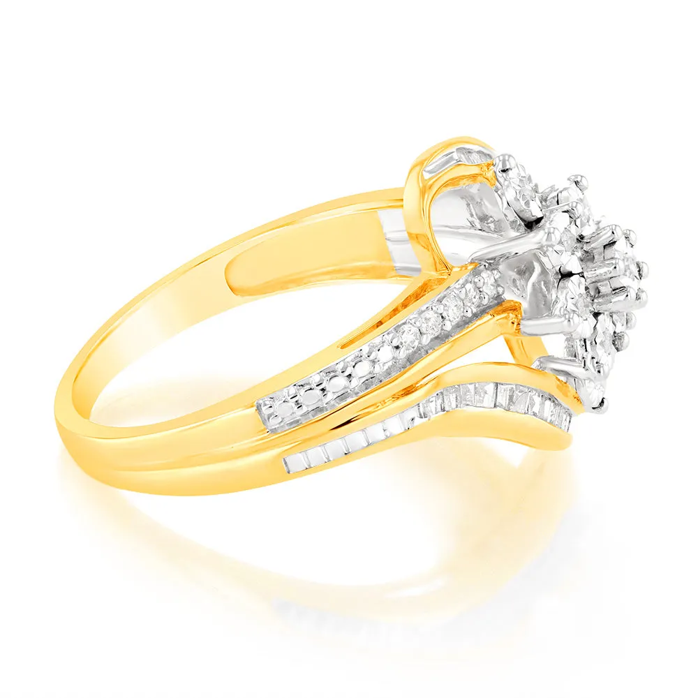10ct Yellow Gold Diamond Ring With 0.18 Carat Of Diamonds Shiels
