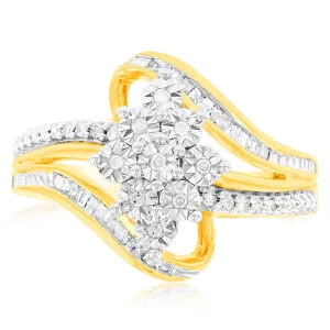 10ct Yellow Gold Diamond Ring With 0.18 Carat Of Diamonds Shiels