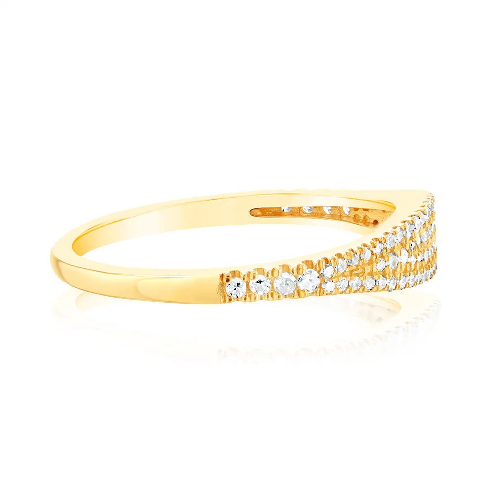 10ct Yellow Gold Fancy Ring in 1/5 Carat Natural Diamonds Shiels