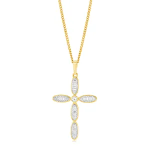 1/10 Carat Cross Diamond Pendant in 9ct Yellow Gold Shiels