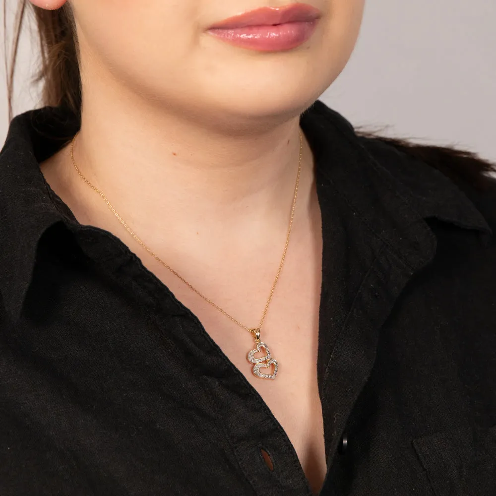 1/10 Carat Diamond Heart Pendant in Gold Plated Silver Shiels