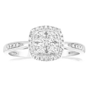 1/10 Carat Diamond Ring in Sterling Silver Shiels