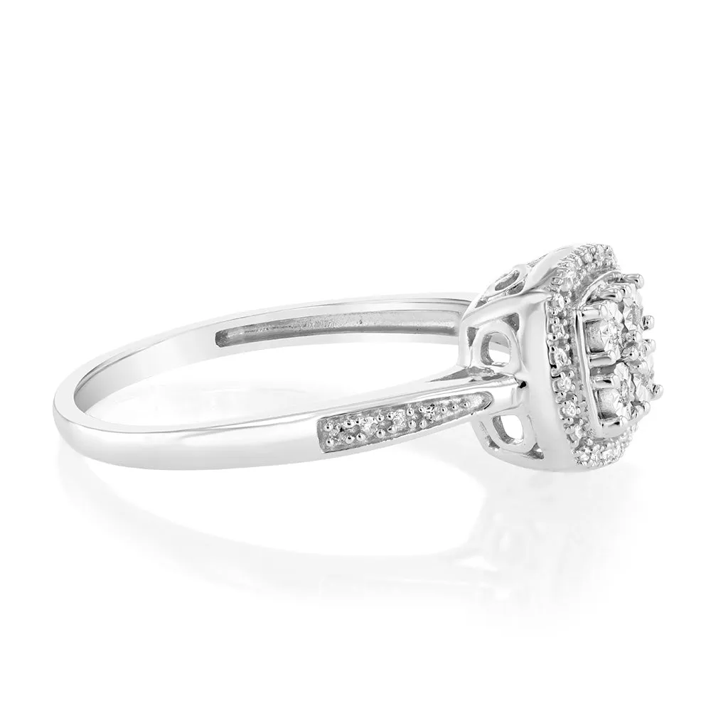 1/10 Carat Diamond Ring in Sterling Silver Shiels