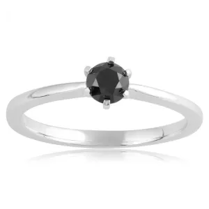 1/2 Carat Black Diamond Ring in Sterling Silver Shiels