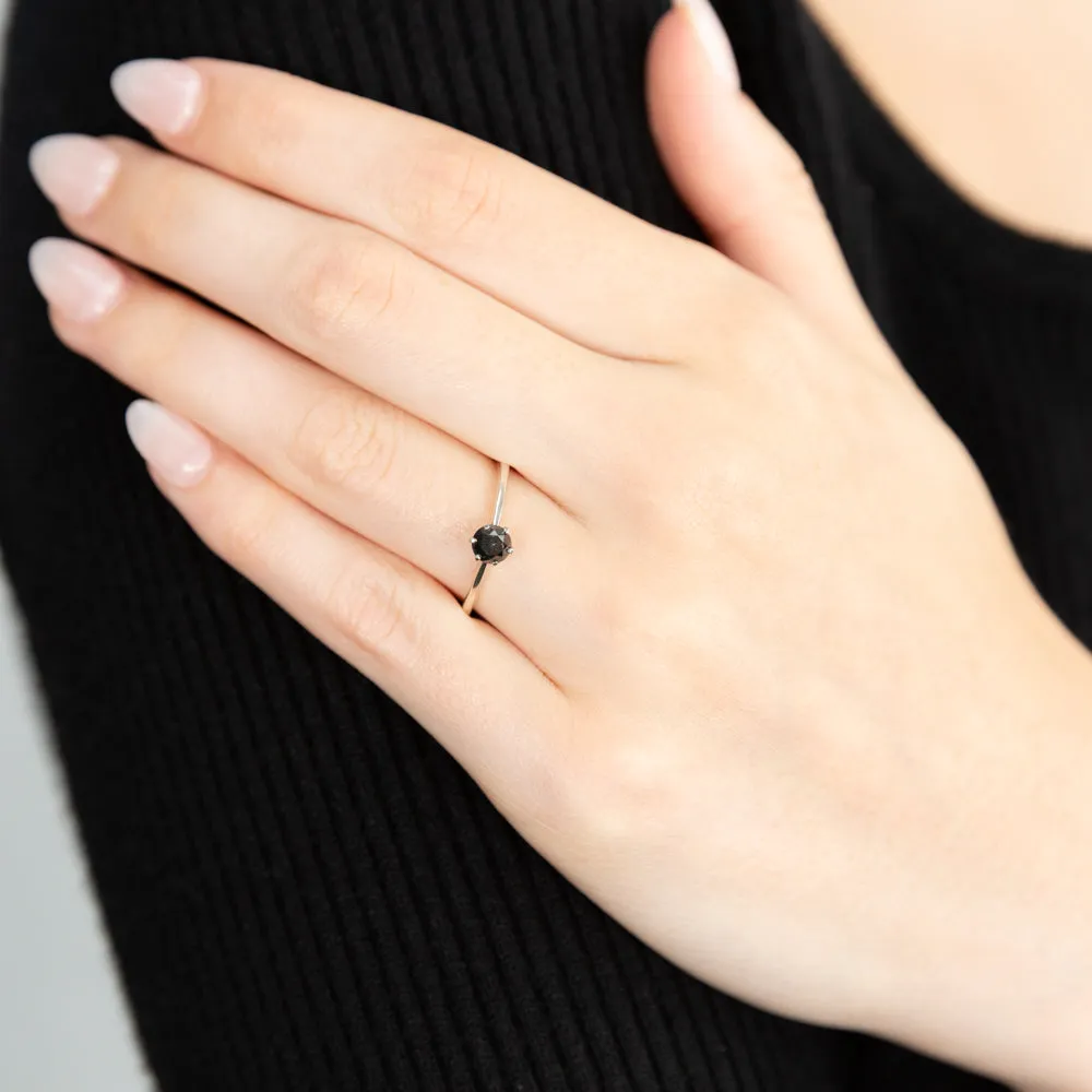 1/2 Carat Black Diamond Ring in Sterling Silver Shiels