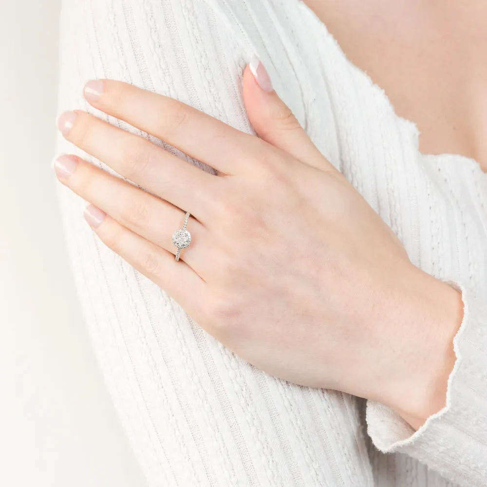 1/2 Carat Diamond 2 Ring Bridal Set in Sterling Silver Shiels