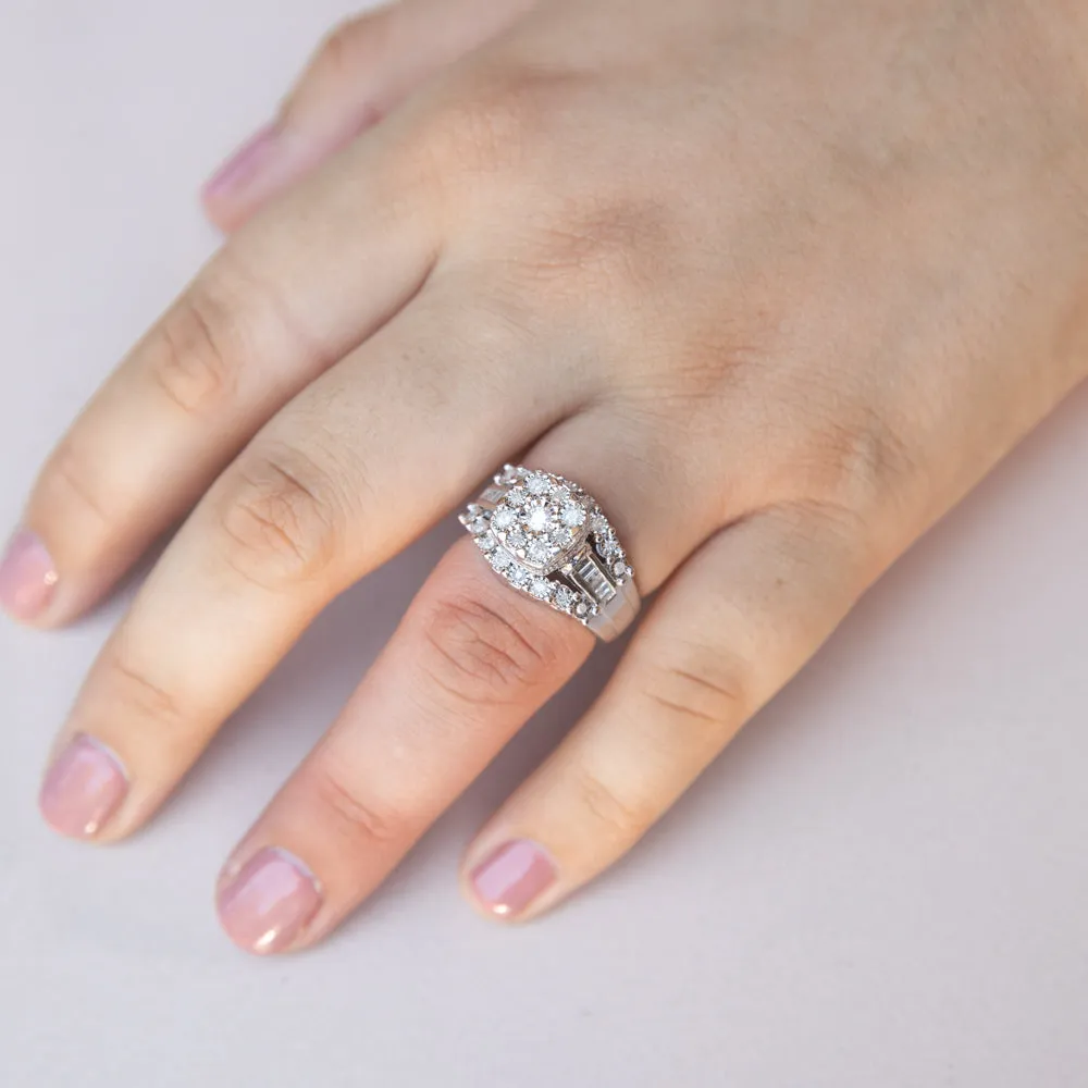 1/2 Carat Diamond Dress Ring with 37 Diamonds in Sterling Silver Shiels