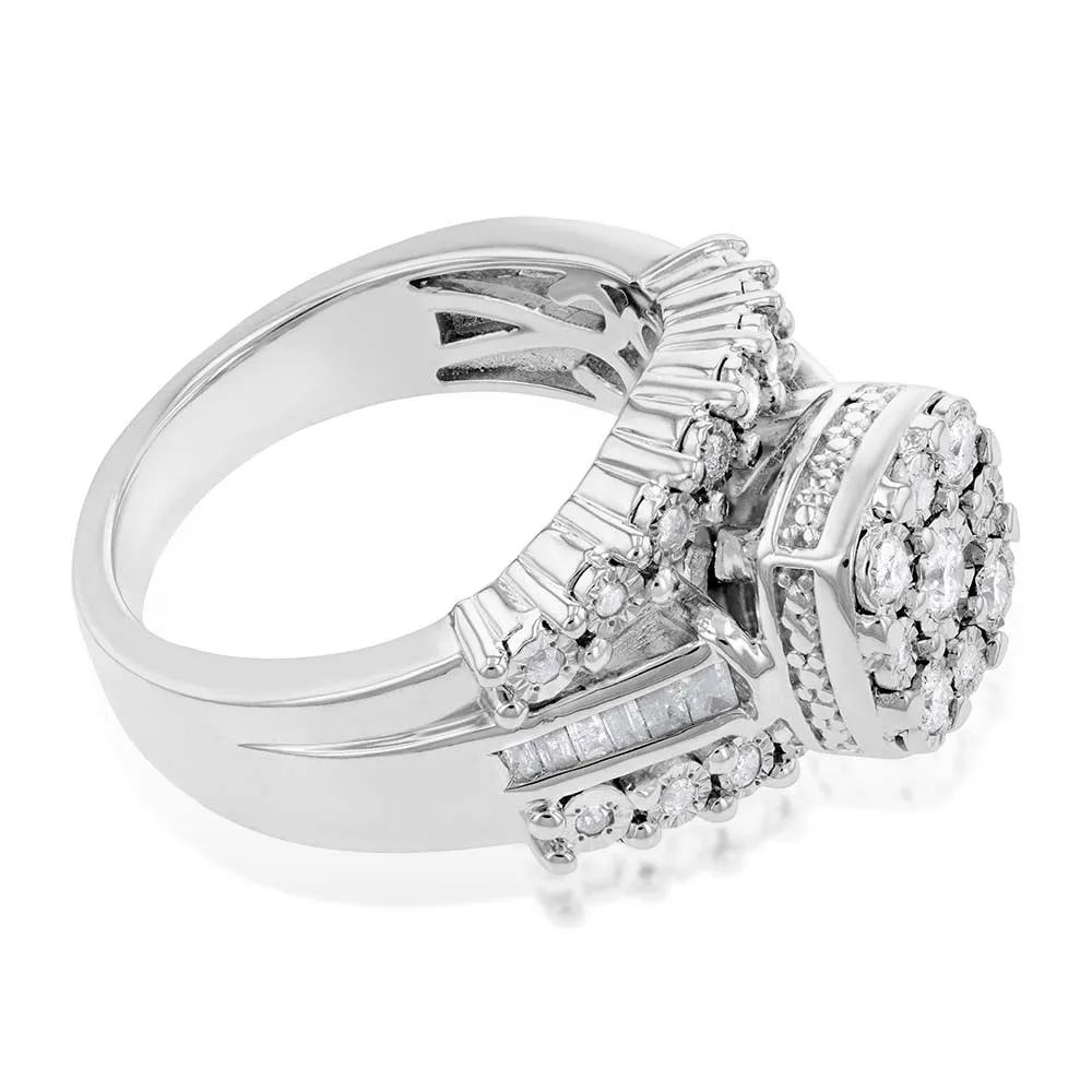 1/2 Carat Diamond Dress Ring with 37 Diamonds in Sterling Silver Shiels
