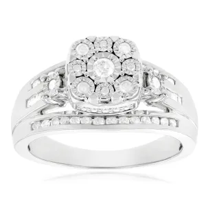 1/2 Carat Diamond Dress Ring with 49 Diamonds in Sterling Silver Shiels