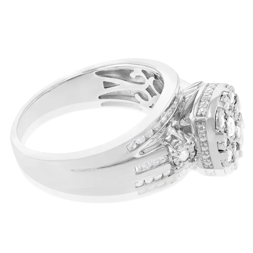 1/2 Carat Diamond Dress Ring with 49 Diamonds in Sterling Silver Shiels