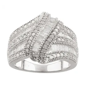 1.2 Carat Diamond Wave Ring in Sterling Silver Shiels