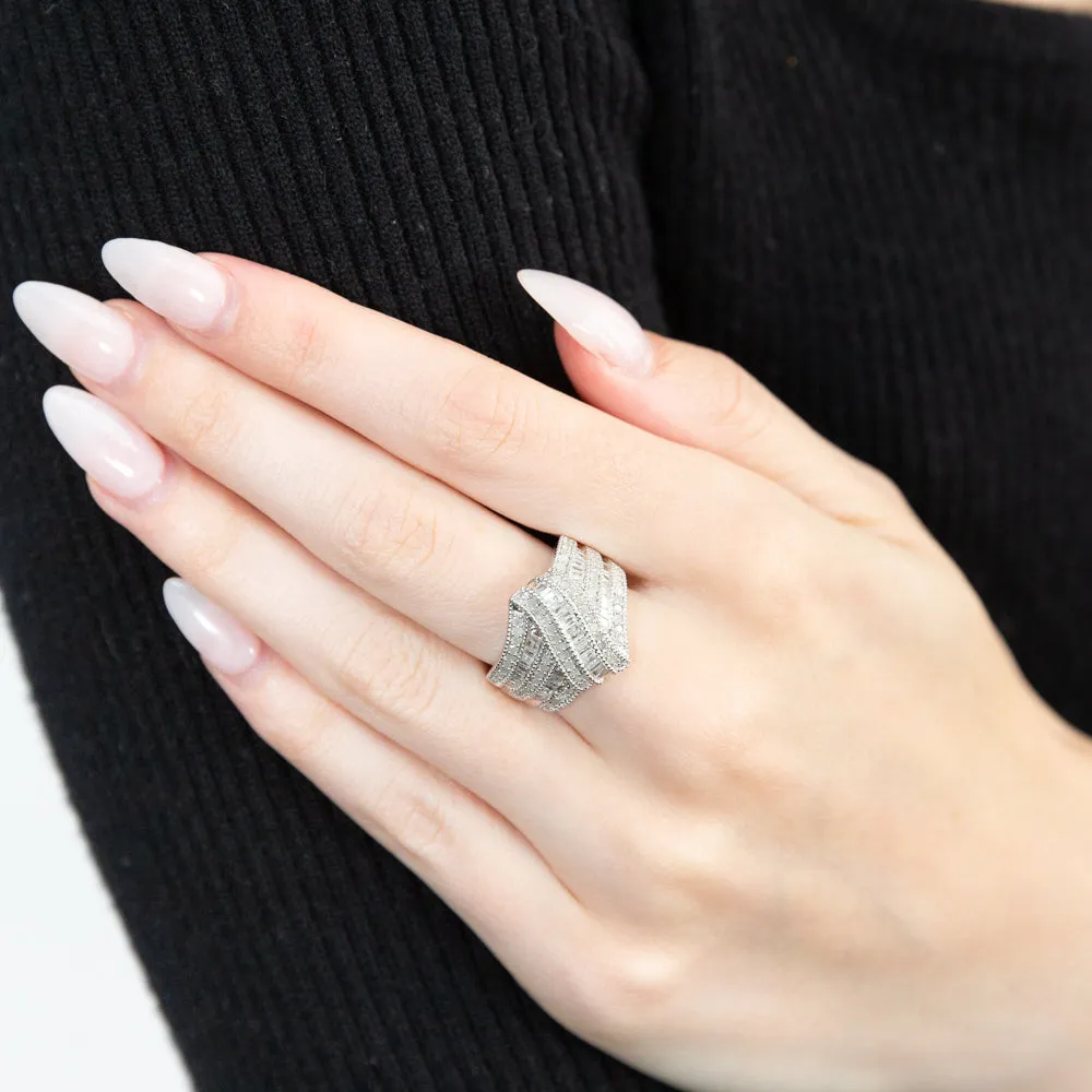 1.2 Carat Diamond Wave Ring in Sterling Silver Shiels
