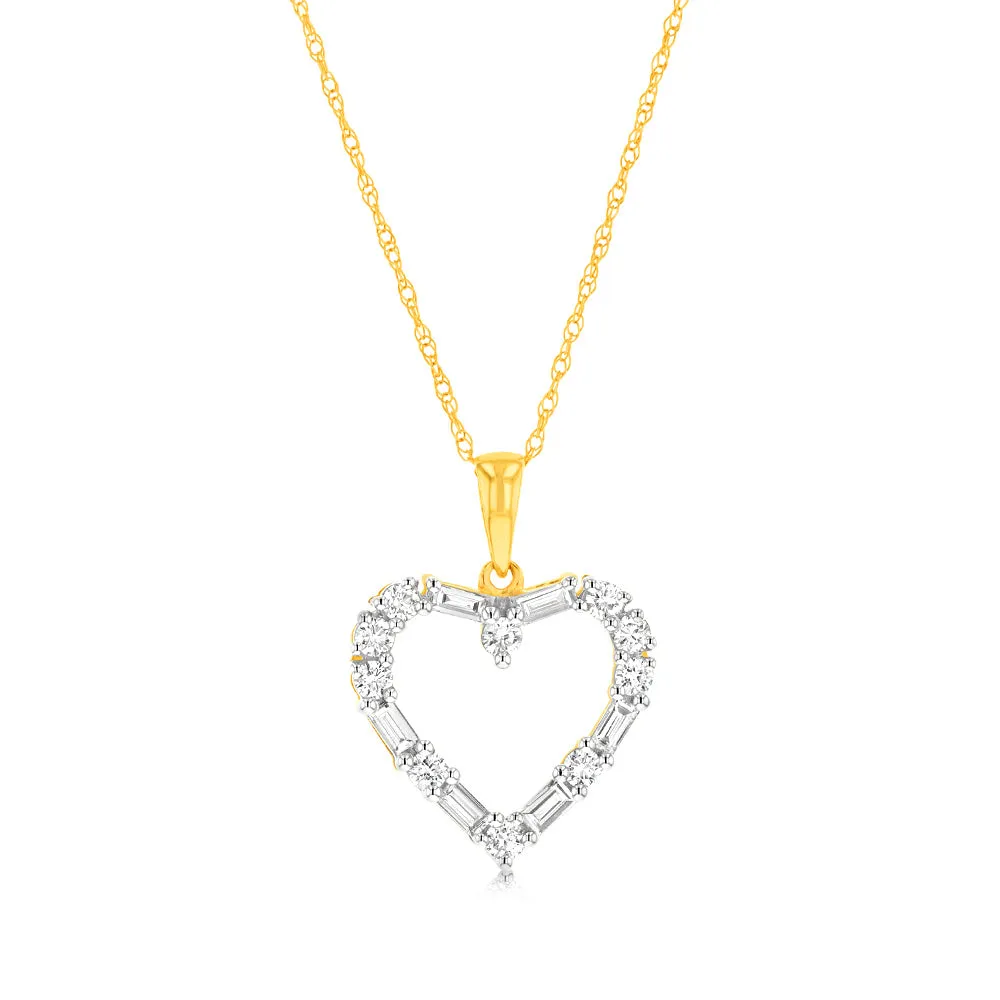 1/2 Carat Luminesce Lab Grown Heart Pendant In 9ct Yellow Gold Shiels