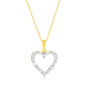 1/2 Carat Luminesce Lab Grown Heart Pendant In 9ct Yellow Gold Shiels