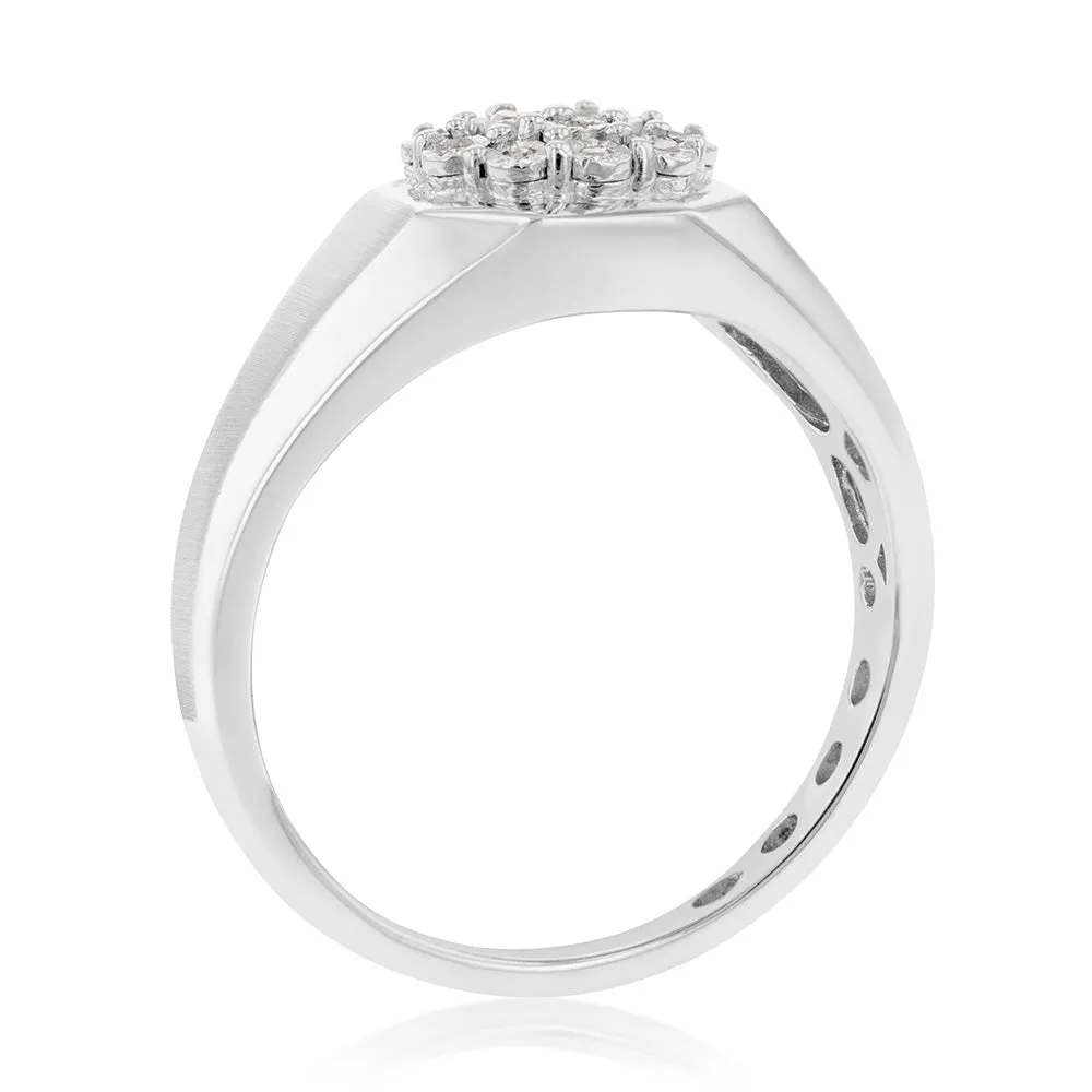 14 Brilliant Cut Diamonds Gents Ring in Sterling Silver Shiels