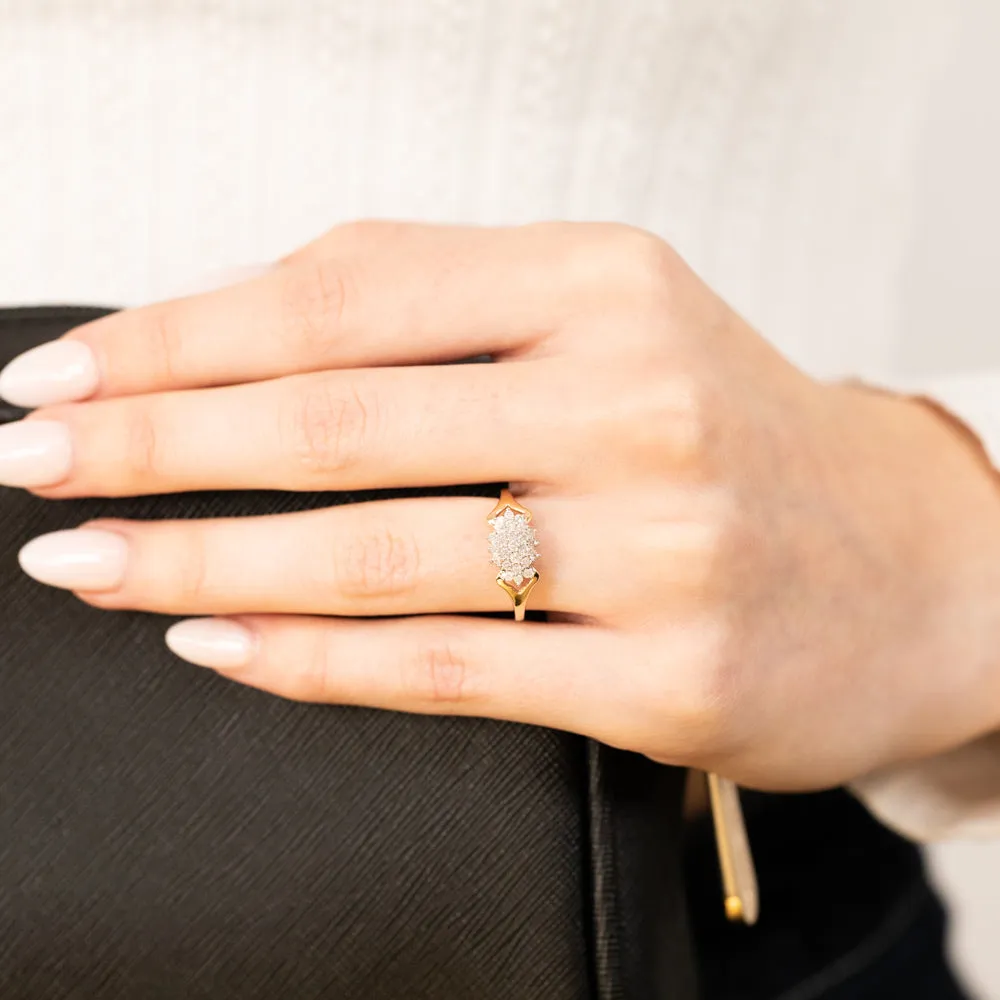 1/4 Carat Diamond Cluster Ring in 9ct Yellow Gold Shiels