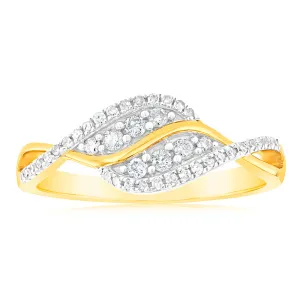 1/4 Carat Diamond Swirl Ring in 9ct Yellow Gold Shiels