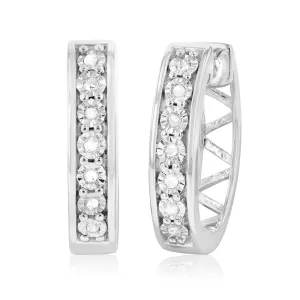 14 Diamonds Hoop Earrings in Sterling Silver Shiels