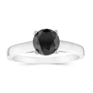 1.45 Carat Black Diamond Solitaire Ring in Sterling Silver Shiels