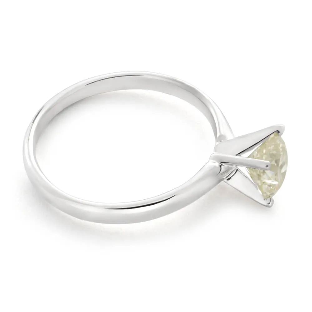 14ct White Gold Solitaire Ring With 1 Carat Brilliant Cut 4 Claw Set Diamond Shiels