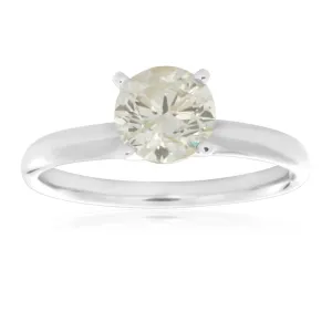 14ct White Gold Solitaire Ring With 1 Carat Brilliant Cut 4 Claw Set Diamond Shiels