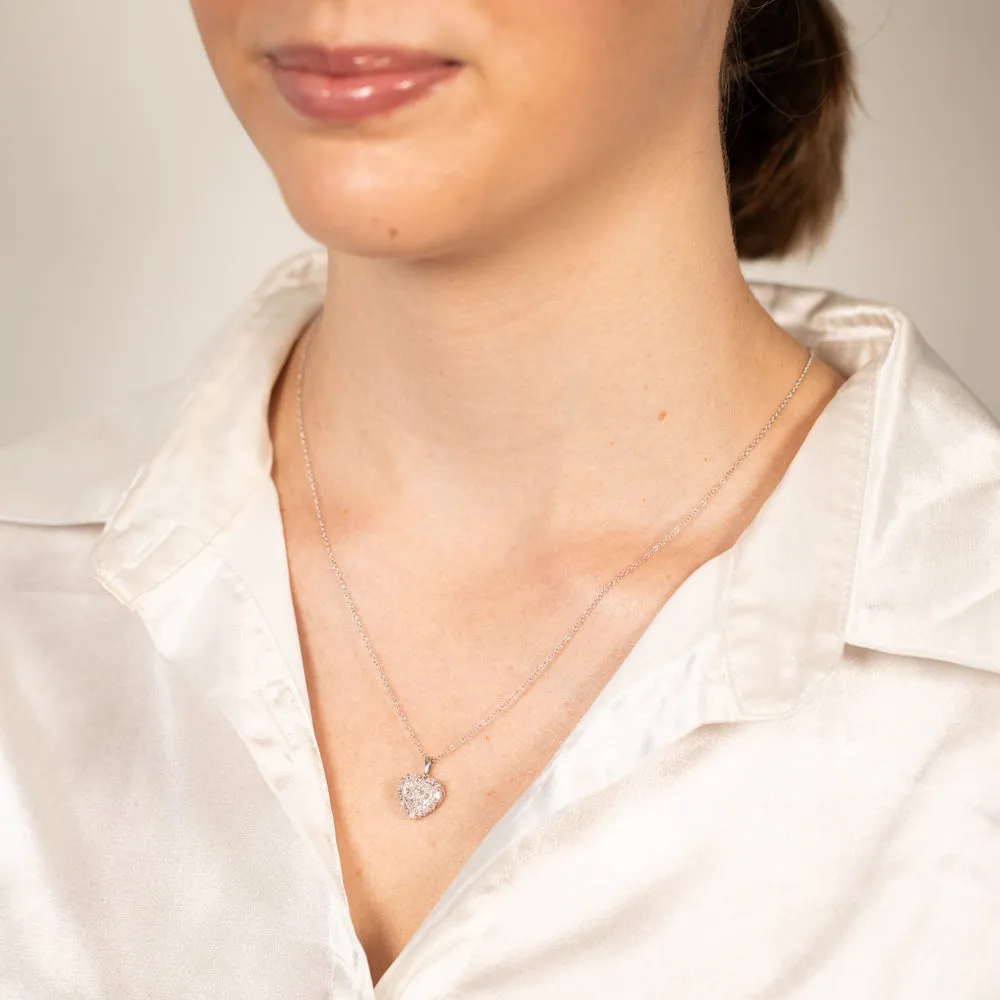 1/6 Carat Diamond Heart Pendant in Sterling Silver Shiels