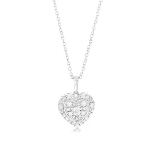 1/6 Carat Diamond Heart Pendant in Sterling Silver Shiels