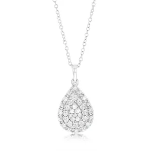 1/6 Carat Diamond Pear Pendant in Sterling Silver Shiels
