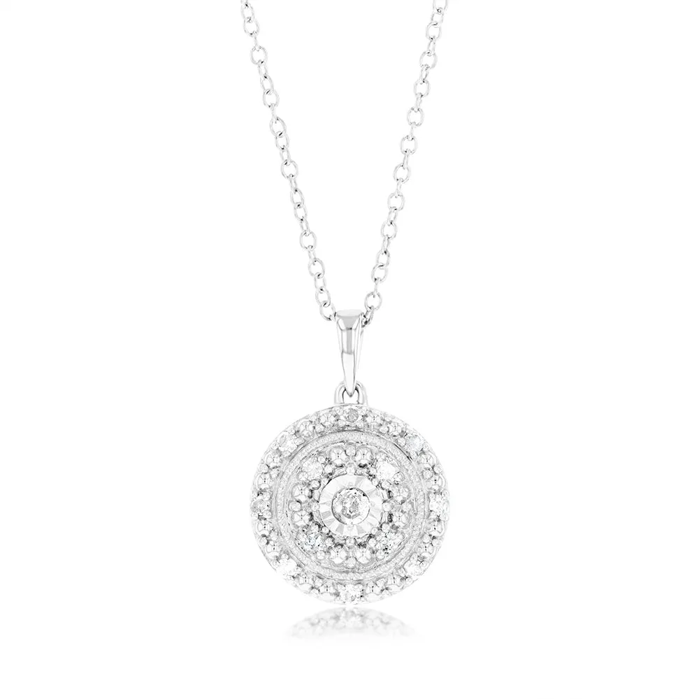 1/6 Carat Diamond Round Pendant in Sterling Silver Shiels