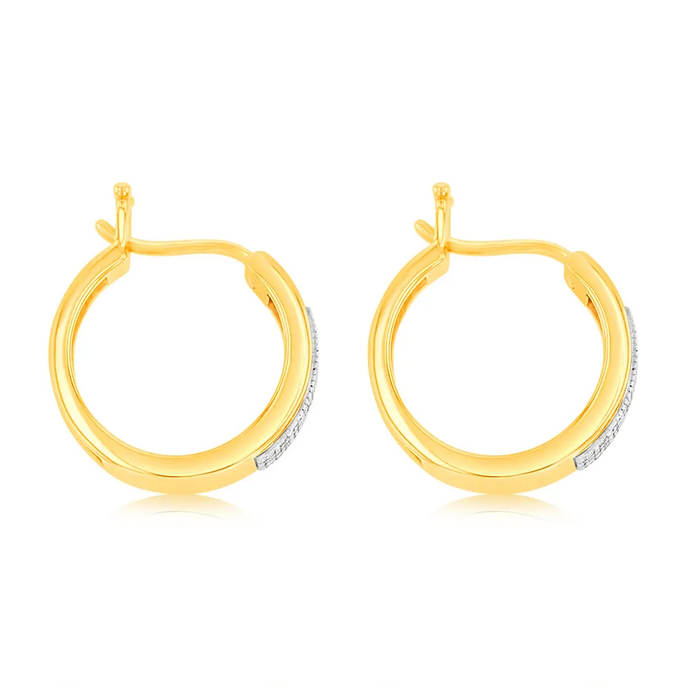 1/6 Carat Luminesce Lab Grown Diamond Hoop Earring in 9ct Yellow Gold Shiels