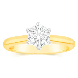 18ct 0.70 Carat Diamond Solitaire Ring with 6 Claw Knife Edge Setting Shiels