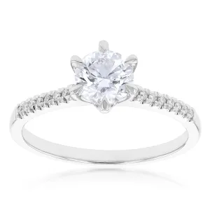 18ct White Gold 1.10 Carat Solitaire with 1.00 Carat Certified Centre Diamond Shiels