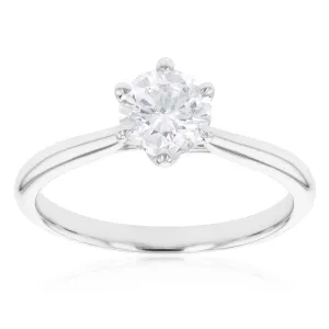 18ct White Gold Solitaire Ring with 1.00 Carat GI SI Certified Diamond Shiels