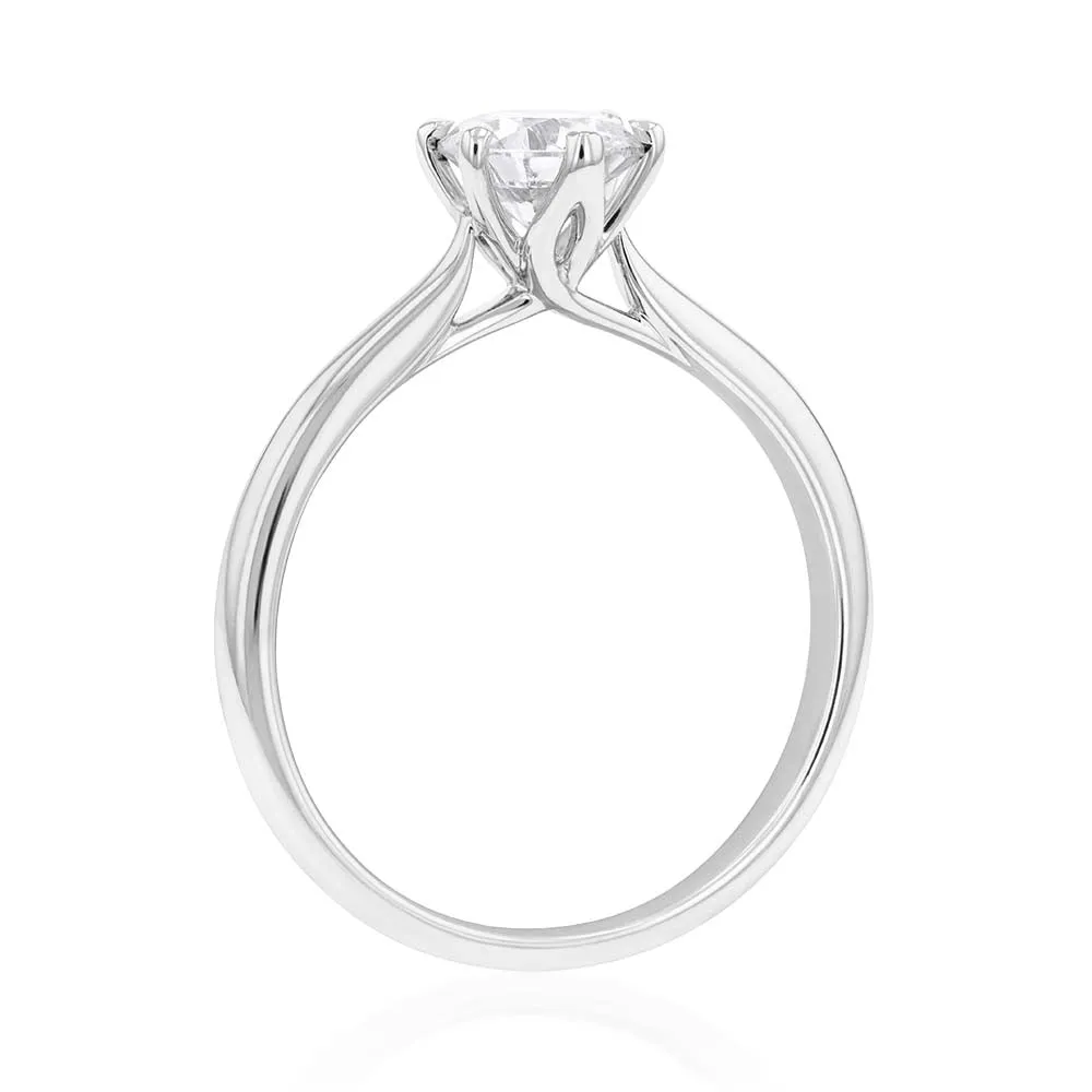 18ct White Gold Solitaire Ring with 1.00 Carat GI SI Certified Diamond Shiels