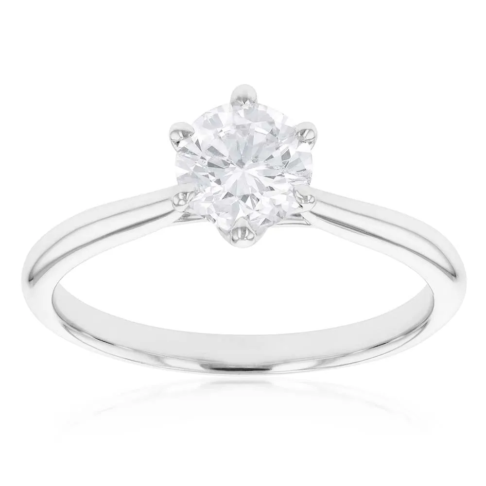 18ct White Gold Solitaire Ring with 1.00 Carat GI SI Certified Diamond Shiels