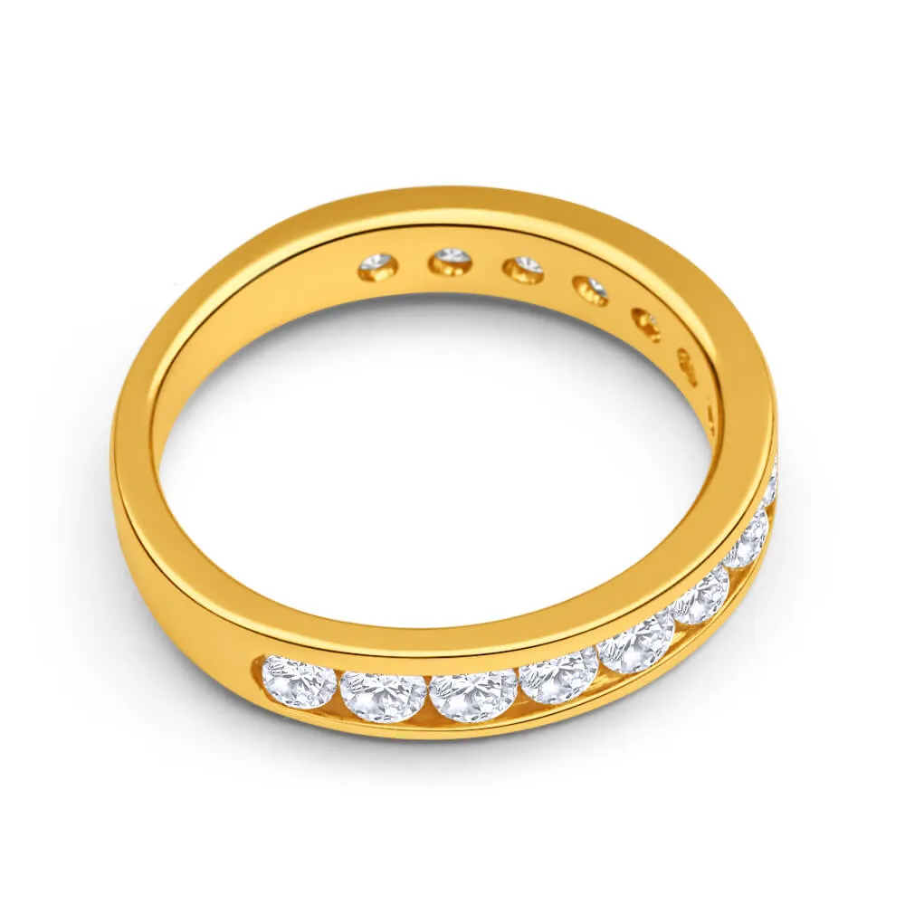 18ct Yellow Gold Ring With 1 Carat Of Channel Set Diamonds Shiels