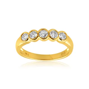 18ct Yellow Gold Ring With 1/2 Carat Of Bezel Set Diamonds Shiels