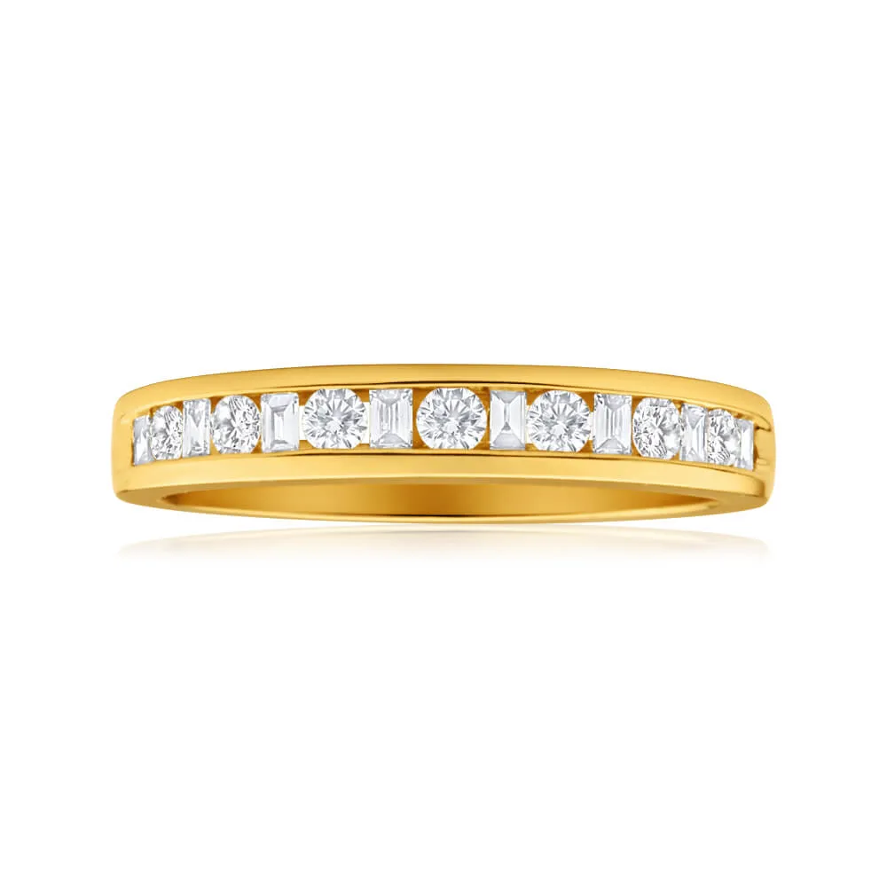 18ct Yellow Gold Ring With 15 Mixed Cut 0.30 Carat Diamonds Shiels