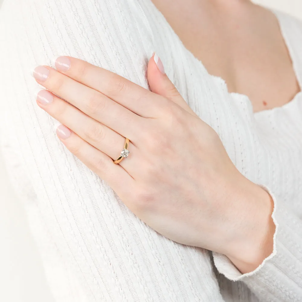 18ct Yellow Gold Solitaire Ring With 0.50 Carat Australian Diamond Shiels