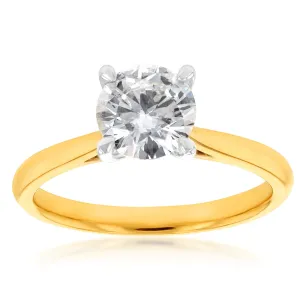 18ct Yellow Gold Solitaire Ring with 1 Carat GI SI Certified Diamond Shiels