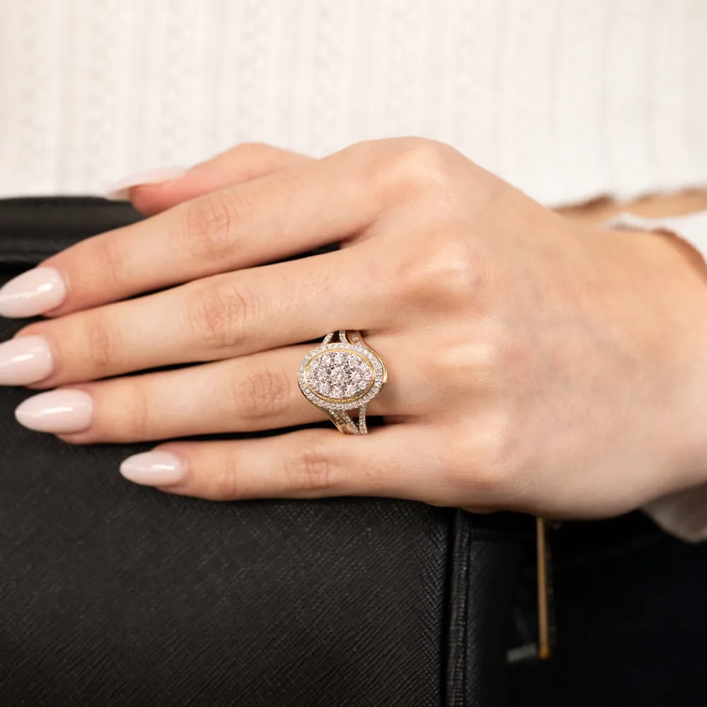 1Carat Luminesce Lab Grown 93Brilliant cut & 44Tappered cut Diamonds in 9ct Yellow gold Shiels